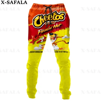 Горячие брюки с 3D принтом Cheetos Food Snack, мужские спортивные брюки, повседневные длинные джоггеры для бега трусцой, уличная одежда, осенние спортивные брюки-4