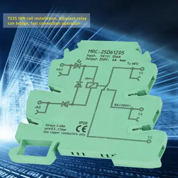 Релейный модуль интерфейса ПЛК постоянного тока от 5 В до 250 В переменного тока MRC-25D61Z055V Плата управления электромагнитным реле для соединительного переключателя