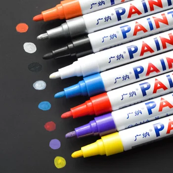 12 цветов, водонепроницаемая ручка Guangna, ручка для подкраски, масляный металлический маркер, промышленная ручка для подписи, ручка для входа